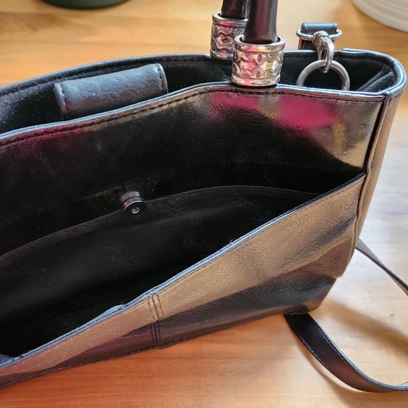 Vintage Fossil Black Leather Handbag - Picture 10 of 15